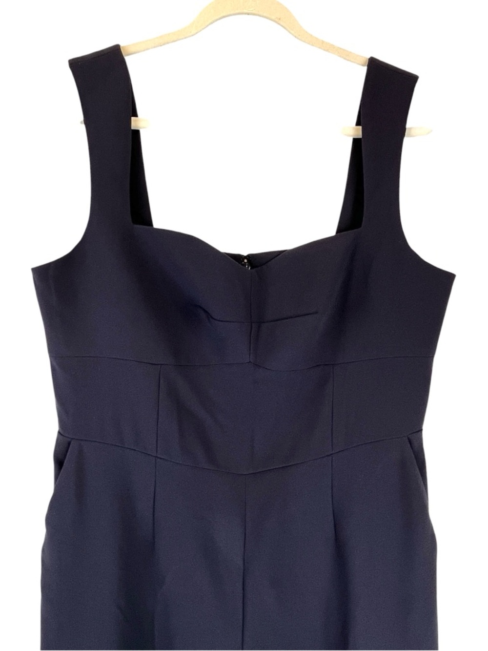 Boden Sweetheart Neckline Wide Leg Jumpsuit Navy Blue Sz 12 - Picture 6 of 12